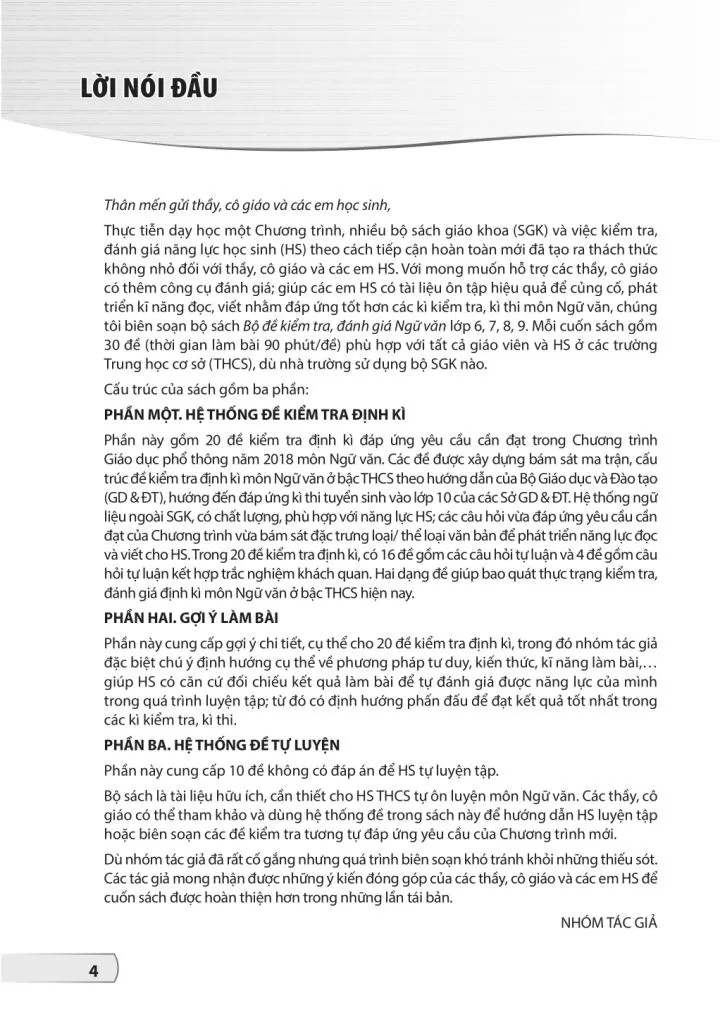 BỘ ĐỀ KIỂM TRA, ĐÁNH GIÁ NGỮ VĂN LỚP 8 (Theo chương trình GDPT 2018)